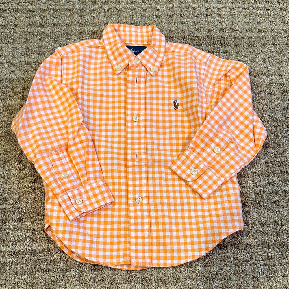 Ralph Lauren Orange Gingham Shirt